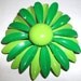 Fabulous Enameled Brooch/Pin Grass Green and Lime Green 1960's Vintage
