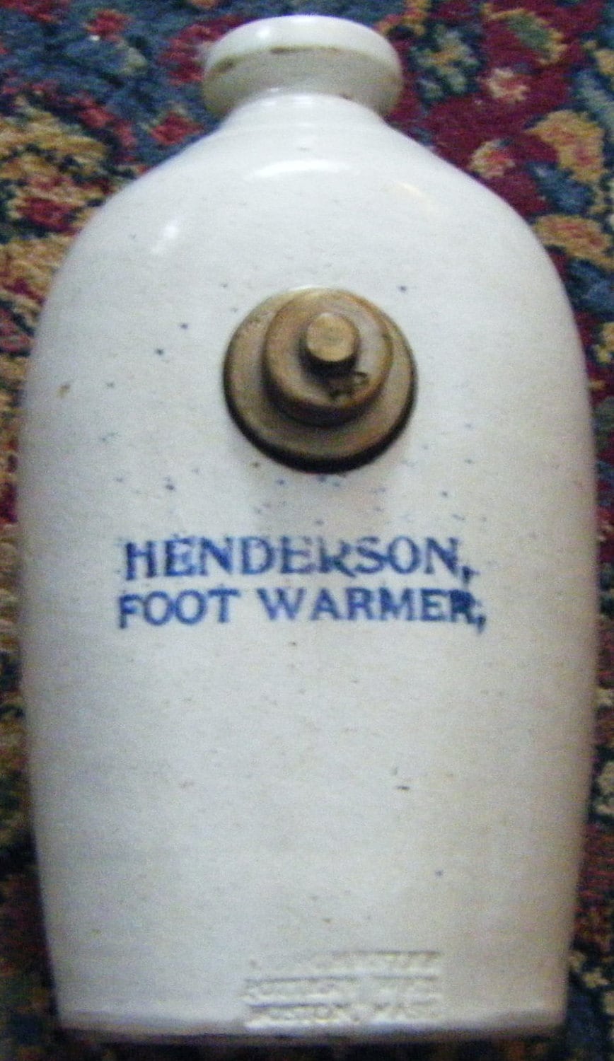 Antique Stoneware 1912 Henderson Foot Warmer Dorchester