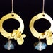 Gold Flower with Purple Bead Earrings