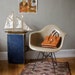 RESERVED Sale Eames for Herman Miller Fiberglass Arm Chair Ochre Light DAR - Original Eiffel Base 2nd Generation Zenith Production