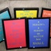 Dr. Suess Set of 4 Quote Prints 4x6 Assorted Colors Framed FREE SHIPPING