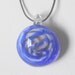 Blue Blown Glass Pendant, Lampwork Necklace, Boro Glass Jewelry, Blue and White Focal Bead