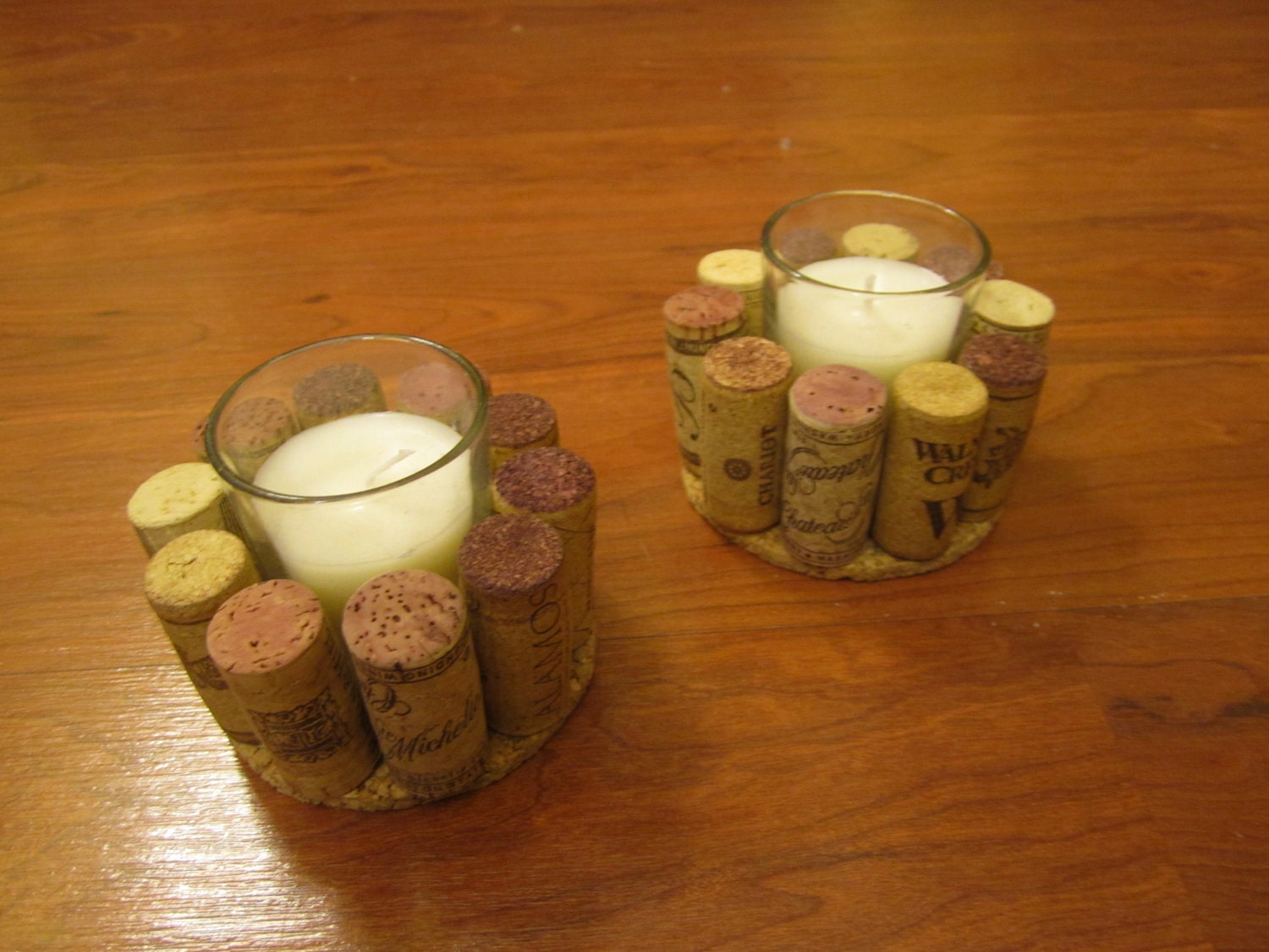 Votive Wine Cork Candles by camiescorks on Etsy