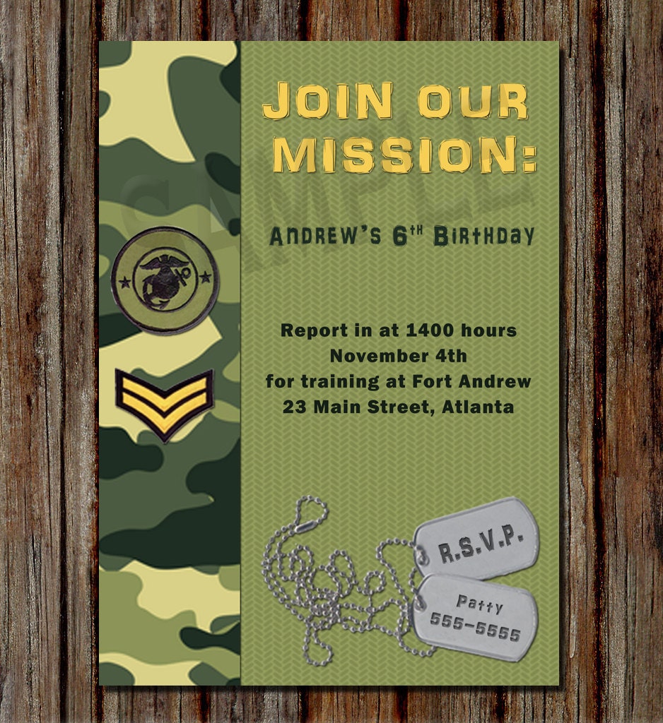 Army Birthday Invitations 4