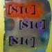 Mixed media stencil art. SICSICSIC stencil on canvas.