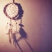 Dream Catcher - Pure Mornings - With Natural White Feathers, Transitional Violet Frame and White Nett - Home Decor, Mobile