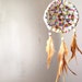 Dream Catcher - Summer Rainbow - With Natural Brown Feathers and Rainbow Colorful Crochet - Home Decor, Mobile