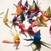 Origami Birds - 25 piece Rainbow Colorful Origami Cranes - Mobile, Home Decor, Paper Goods