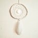 Dream Catcher - Mother of Pearls - With Swan Feathers, White Circular Mother of Pearl Disk, White Frame and Nett - Home Decor, Mobile