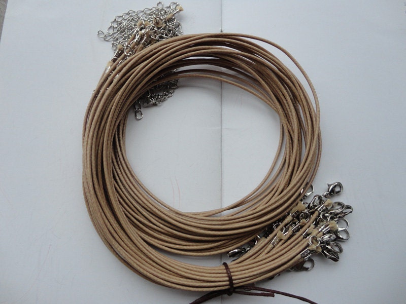 50pcs 1.5mm 16-18 inch adjustable light brown color korea wax