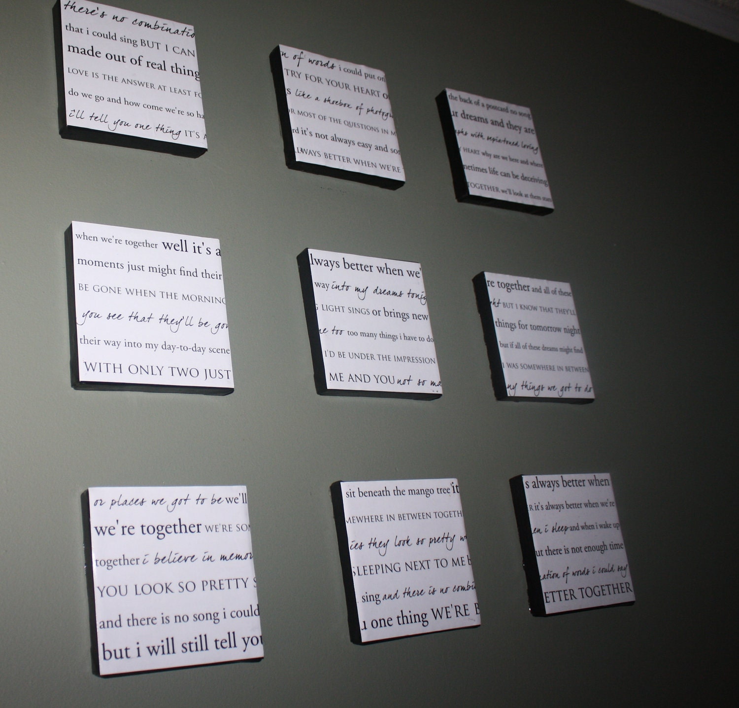 Song Lyrics on Canvas by CraftybyAccident on Etsy