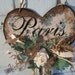 Hand made paper heart wall decor Paris themed ooak