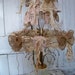 Decorated lamp shade frame up cycled burlap shabby chic wire frame ooak Anita Spero