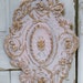 Hand painted shabby chic fancy wall decor plaque header pediment Anita Spero