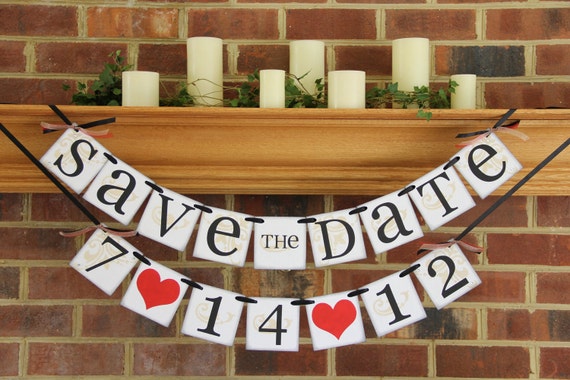 Save the Date Wedding Banner Photo Prop Custom Decoration Sign