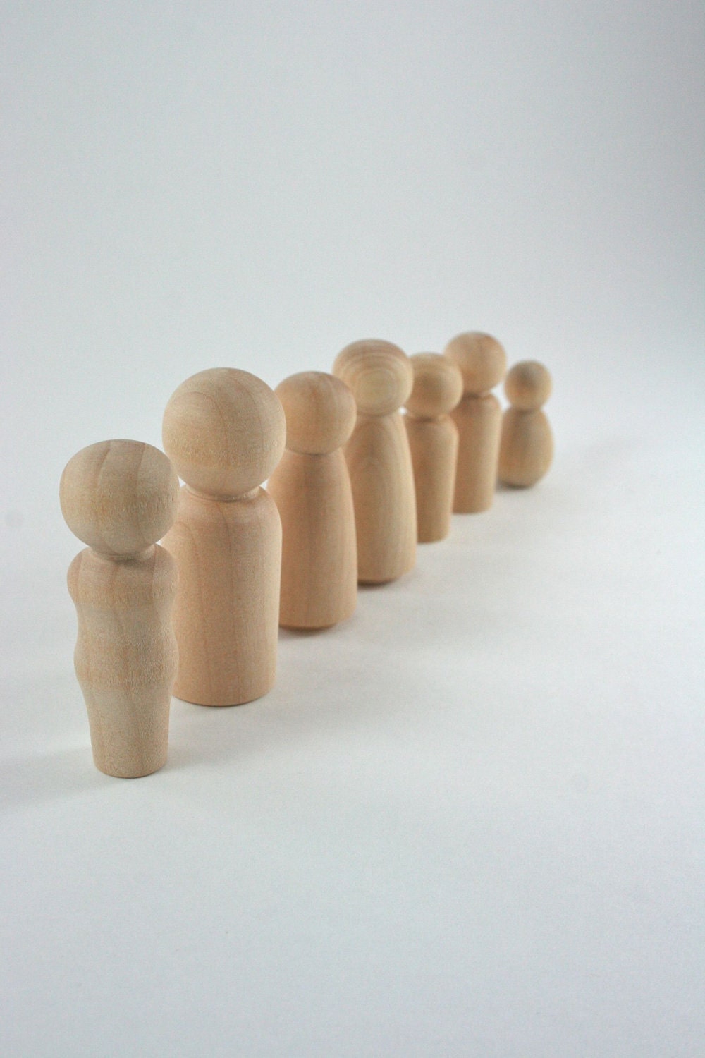 7 Wood Peg Dolls DIY Paint It Yourself Figures Waldorf