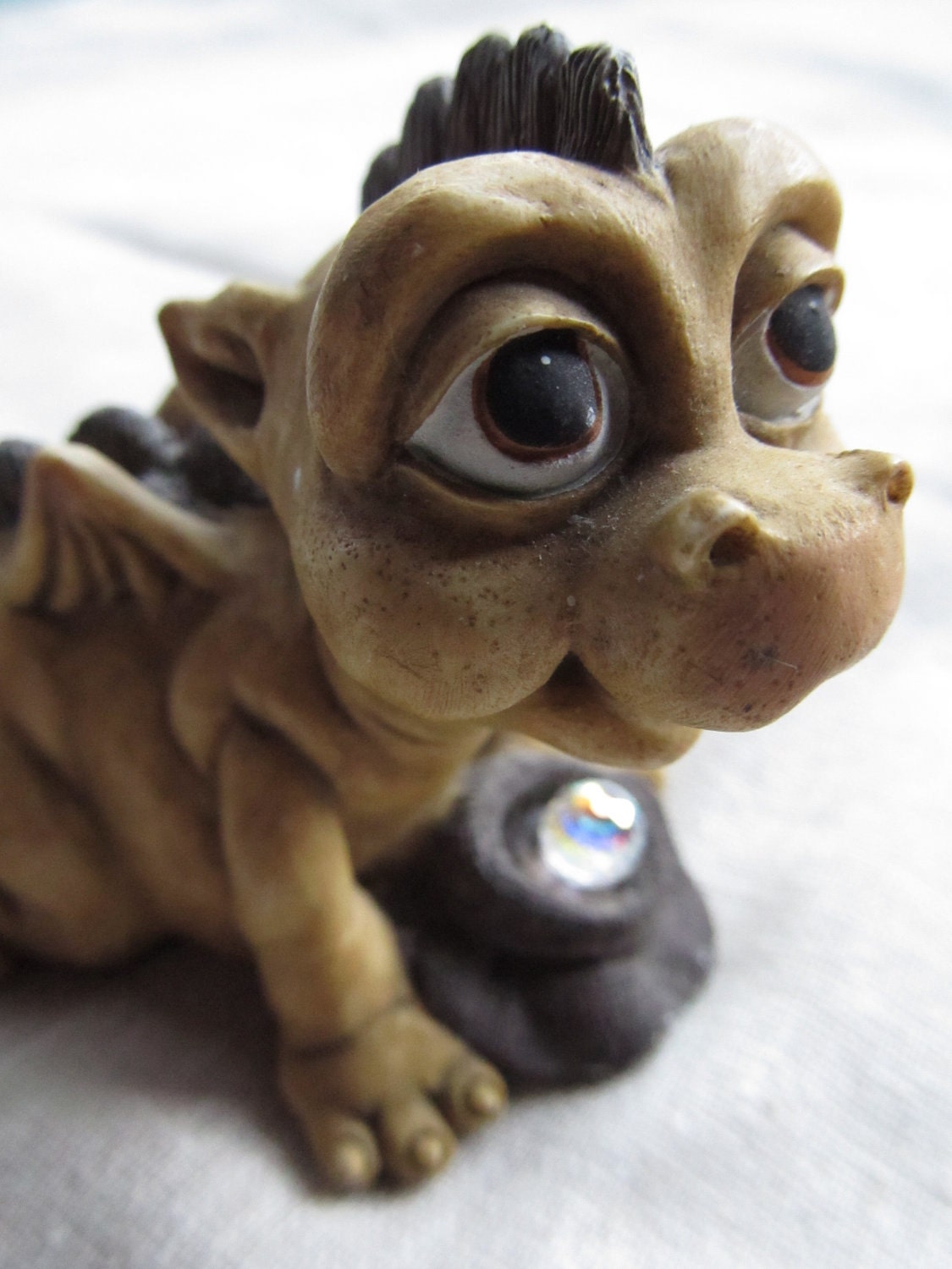 Vintage Krystonia Baby Dragon with Swarovski Crystal Figurine