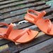 Jelly Jellies Sandals Womens 9 Gladiator Style with Ankle Strap Bright Orange