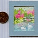 OOAK Art Original Watercolor Miniature Dollhouse Painting 1.12th " SWAN LAKE " 2.00 x 2.25 inches. Sandra Frantz