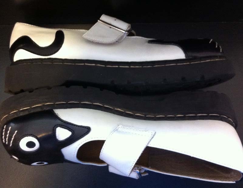 Black and White Cat Mary Jane Creepers Anarchic TUK size 11
