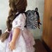zebra back pack for doll/american girl dolls- handmade