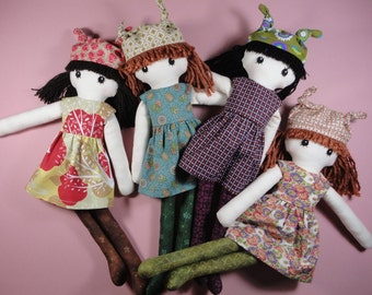 Cloth doll rag doll pdf pattern with detailed instructions - Jenny