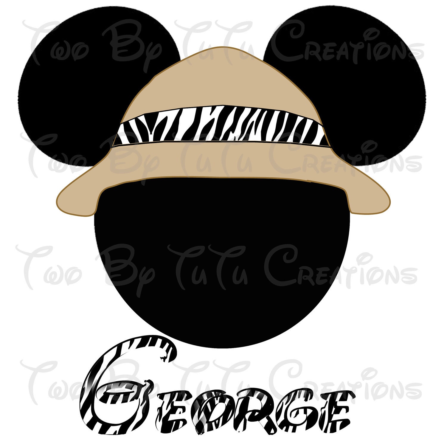 Mickey Mouse Safari Personalized Printable Image for DIY Iron
