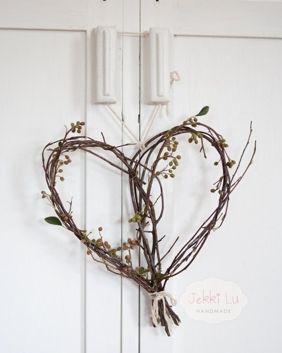 Natural Heart Twig Wreath by JekkiLu on Etsy