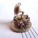 Vintage English Sterling silver charm Gem Set Gramophone