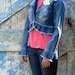 Denim Poppy Love Jacket / upcycled jacket / eco denim jacket