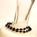 Vintage Jewelry Necklace Bracelet Black glass stones Silver balls