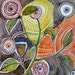 Original drawing, watercolor, ink, painting, flowers, "Fleurs"