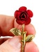 Vintage Red Rose Brooch