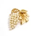 Vintage Crown Trifari Pearl and Gold Tone Brooch