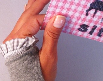 Arm warmers, fingerless gloves in grey with thumb hole