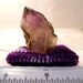 Smoky Amethyst Quartz Crystal on Purple Pillow Display