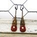 Vintage Victorian Butterfly Red Russian Czech Glass Earrings