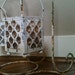 Vintage Wrought Iron Shabby Chic Candle Cages with Prisms - Set of Two