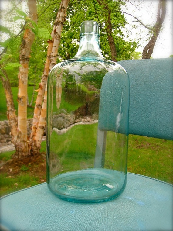 LARGE GLASS BOTTLE Terrarium Vintage Jug Water Cooler