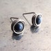 Tiny sterling stud earrings - eco-friendly recycled stelring silver, Iron tiger eyewire wrapped studs ear posts unisex gift