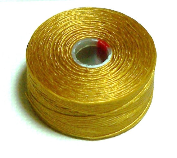 Gold CLon Beading Thread Size D 1 Bobbin of 78 by CalypsoThread