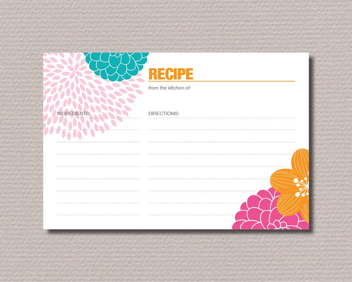 modern recipe card template