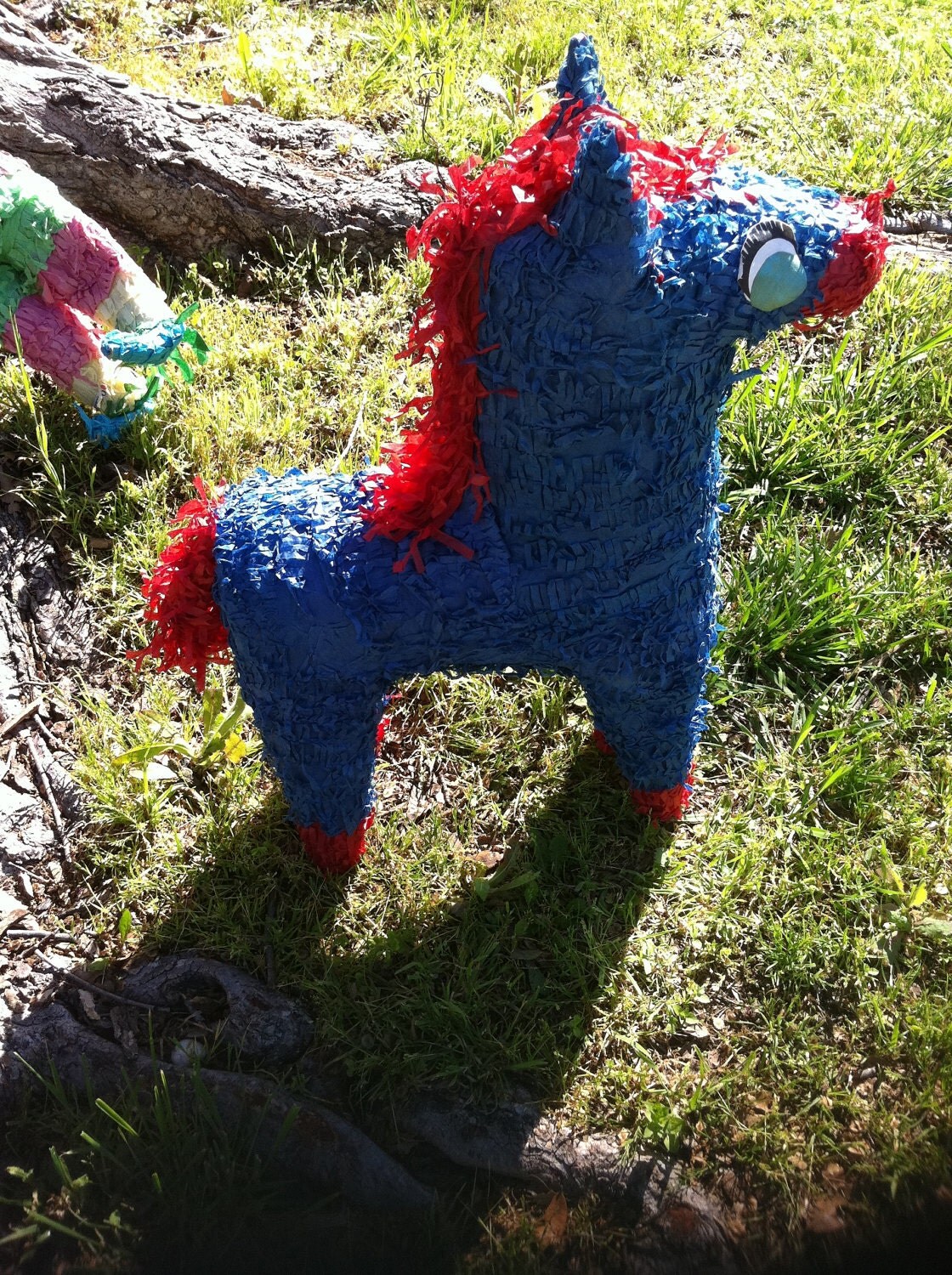 Vintage Donkey Pinata // Red & Blue // Great for by badassboutique