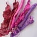 Dyed Silk Carrier Rods. Fancy Collage Elements. Mixed Pinks