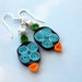 Paper quilled rounded rectangle earrings