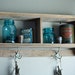 Reclaimed Barnwood Shelf with Antique Hooks