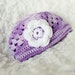 SALE- Purple Summer Baby Girl Hat Crochet - 4-6 Months(ONLY) - Ready for shipment