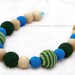 RESERVED FOR DINA - Nursing necklace in red, orange, yellow, green, brown with coconut button