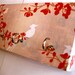Jewelry Holder and Key Rack - "Bird Blossom" - White Bird with Red Cherry Blossoms (5 nickel hooks)