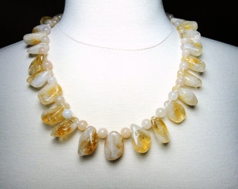 SALE! Funky, Chunky Citrine Statement Necklace
